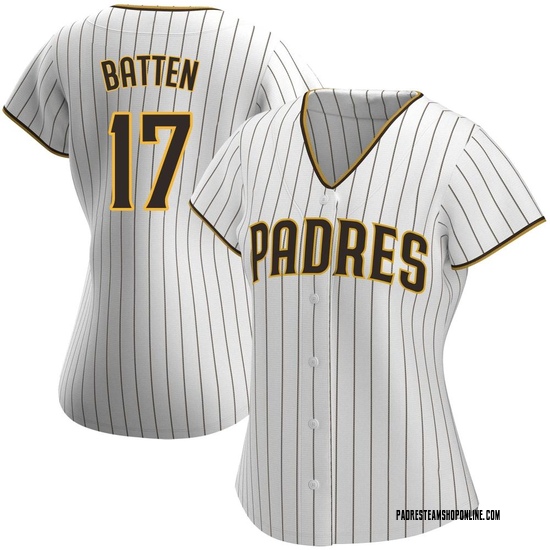 Women's Matthew Batten San Diego Padres Replica White /Brown Home Jersey