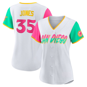 Women's Majestic San Diego Padres #35 Randy Jones Authentic White Home Cool  Base MLB Jersey