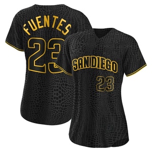 Women's Fernando Valenzuela San Diego Padres Replica Black Golden Alternate  Jersey